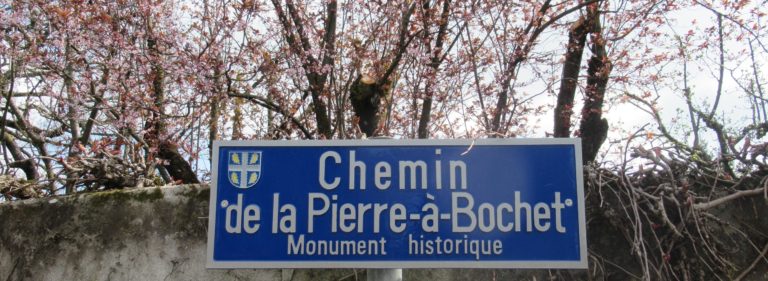 histoire du chemin de la pierre à bochet à Genève