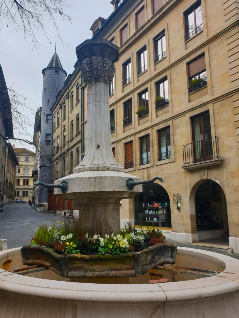 Fontaine sur la terrasse du Puits-Saint-Pierre