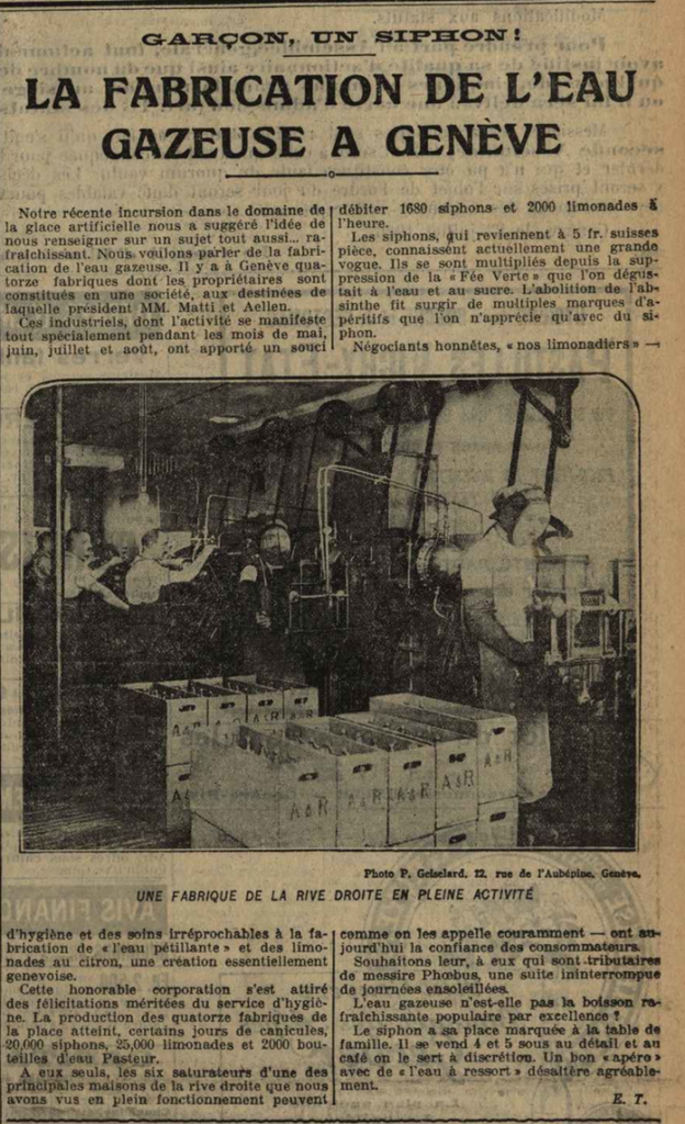 L’histoire de l’eau gazeuse à Genève